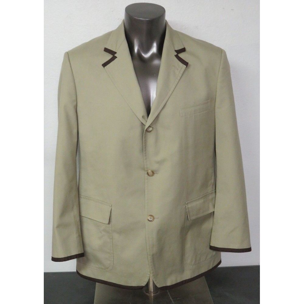 Brooks Brothers 3 Button Men's Sport Coat Blazer Size 41 R Brown Cotton Poly J46